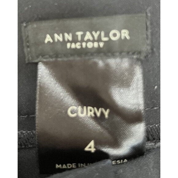 Ann Taylor Black Curvy Fit Cotton Blend Pants 4 - Picture 3 of 4